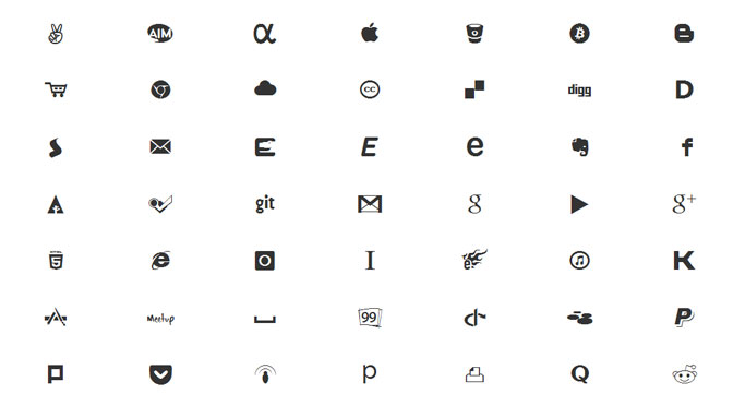 Zocial Icon Font und CSS3 Button Set